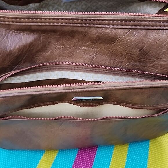 Samsonite Brown Carry On Luggage Travel Distressed Leather Sturdy Zip Adjustable - Picture 9 of 13